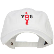 Love You Cross Words Embroidered Cotton Cap