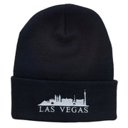 Las Vegas Skyline Embroidered Long Beanie