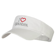 I Love Grandpa Embroidered Cotton Twill Sun Visor