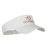 I Love Grandpa Embroidered Cotton Twill Sun Visor