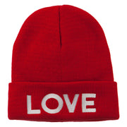 Love Embroidered Long Beanie