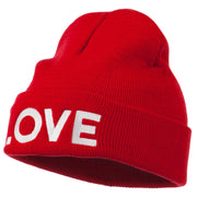 Love Embroidered Long Beanie