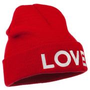 Love Embroidered Long Beanie