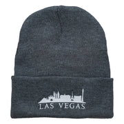 Las Vegas Skyline Embroidered Long Beanie