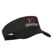 I Love Grandpa Embroidered Cotton Twill Sun Visor