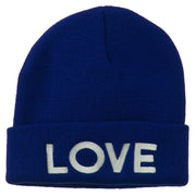 Love Embroidered Long Beanie