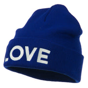 Love Embroidered Long Beanie