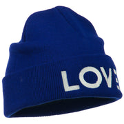 Love Embroidered Long Beanie