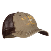 US Navy USN Veteran Embroidered Low Profile Cotton Mesh Cap