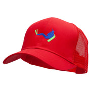 Scuba Diving Man Embroidered Solid Cotton Prostyle Twill Mesh Cap