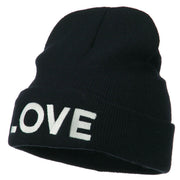 Love Embroidered Long Beanie