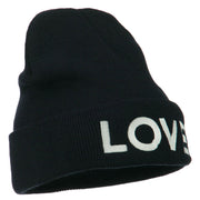 Love Embroidered Long Beanie