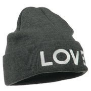 Love Embroidered Long Beanie