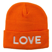 Love Embroidered Long Beanie