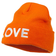 Love Embroidered Long Beanie