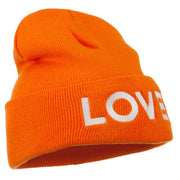 Love Embroidered Long Beanie