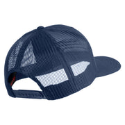 US Marines Retired Flag Design Embroidered Solid Cotton Twill Mesh Prostyle Cap - Navy OSFM
