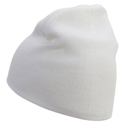 Plane Blade Propeller Icon Embroidered 8 Inch Short Beanie - White OSFM
