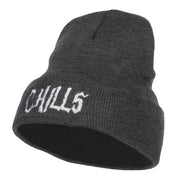 Chills Halloween Embroidered Long Beanie