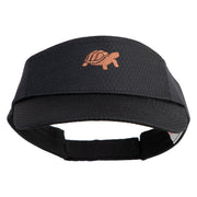 Box Turtle Embroidered Athletic Jersey Mesh Sports Visor - Black OSFM