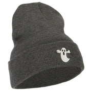 Halloween Ghost Embroidered Long Beanie