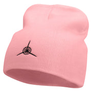Plane Blade Propeller Icon Embroidered 8 Inch Short Beanie - Pink OSFM