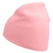 Plane Blade Propeller Icon Embroidered 8 Inch Short Beanie - Pink OSFM