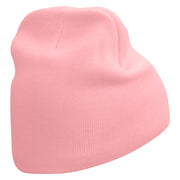 Plane Blade Propeller Icon Embroidered 8 Inch Short Beanie - Pink OSFM