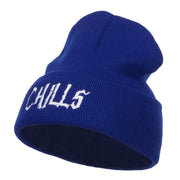 Chills Halloween Embroidered Long Beanie