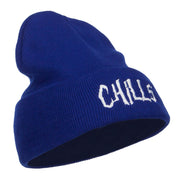 Chills Halloween Embroidered Long Beanie