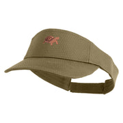Box Turtle Embroidered Athletic Jersey Mesh Sports Visor - Khaki OSFM