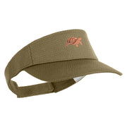 Box Turtle Embroidered Athletic Jersey Mesh Sports Visor - Khaki OSFM