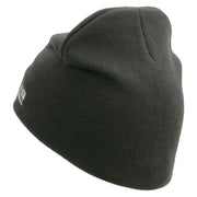 Licensed Army Aviator Veteran Embroidered 8 Inch Knitted Short Beanie - DK-Grey OSFM