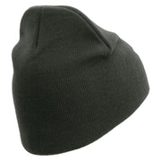 Licensed Army Aviator Veteran Embroidered 8 Inch Knitted Short Beanie - DK-Grey OSFM