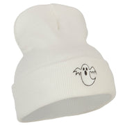 Halloween Ghost Embroidered Long Beanie