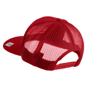 US Marines Retired Flag Design Embroidered Solid Cotton Twill Mesh Prostyle Cap - Red OSFM