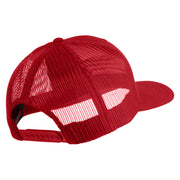 US Marines Retired Flag Design Embroidered Solid Cotton Twill Mesh Prostyle Cap - Red OSFM