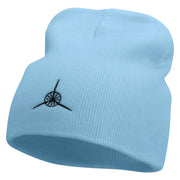 Plane Blade Propeller Icon Embroidered 8 Inch Short Beanie - Lt-Blue OSFM
