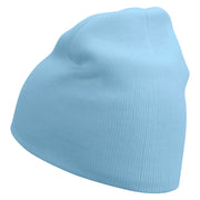 Plane Blade Propeller Icon Embroidered 8 Inch Short Beanie - Lt-Blue OSFM