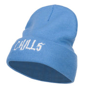 Chills Halloween Embroidered Long Beanie