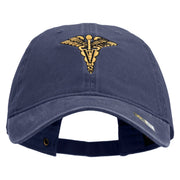 U.S. Army Veterinary Corps Embroidered Washed Solid Pigment Dyed Cotton Twill Brass Buckle Cap - Navy OSFM