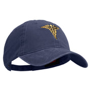 U.S. Army Veterinary Corps Embroidered Washed Solid Pigment Dyed Cotton Twill Brass Buckle Cap - Navy OSFM