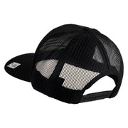 US Marines Retired Flag Design Embroidered Solid Cotton Twill Mesh Prostyle Cap - Black OSFM