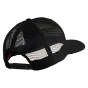 US Marines Retired Flag Design Embroidered Solid Cotton Twill Mesh Prostyle Cap - Black OSFM