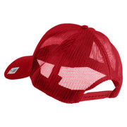 Marines Veteran Embroidered Solid Cotton Twill Mesh Prostyle Cap - Red OSFM