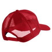 Marines Veteran Embroidered Solid Cotton Twill Mesh Prostyle Cap - Red OSFM