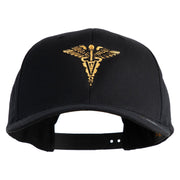 Veterinary Corps Embroidered Retro Cotton Blend Snapback Cap - Black OSFM