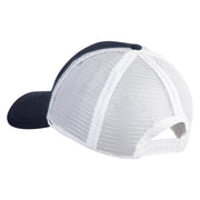 Swimming Capybara Embroidered Constructed Twill Mesh Trucker Cap - Navy White OSFM