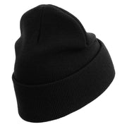 Licensed Army Aviator Veteran Embroidered 12 Inch Long Knitted Beanie - Black OSFM