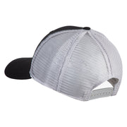 Swimming Capybara Embroidered Constructed Twill Mesh Trucker Cap - Black Grey OSFM